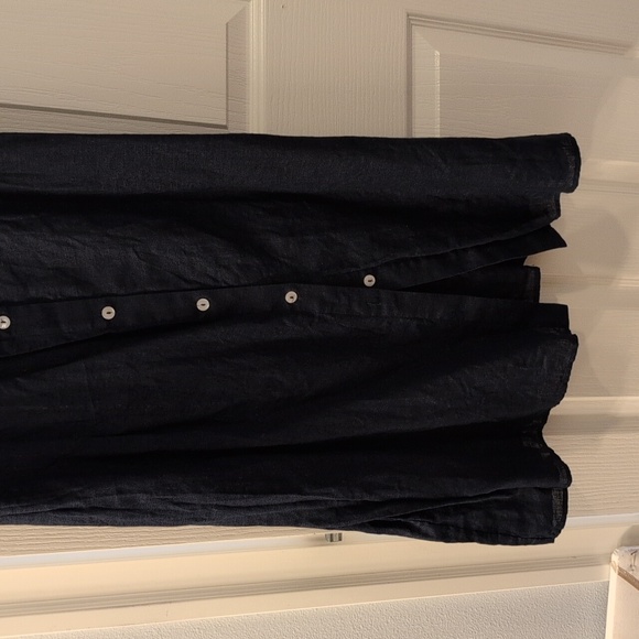 Sleeper Brigitte linen midi navy sz L EUC - Picture 6 of 10